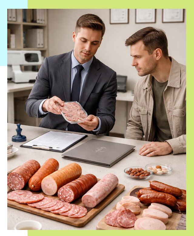 Сертификация колбасных изделий в Кисловодске от 8021 р. | Алешин-Ксл